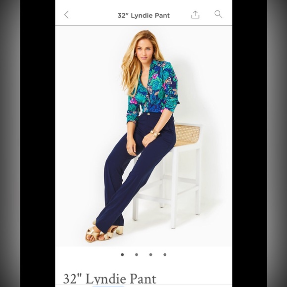 NWT Lilly Pulitzer Lyndie Knit Pant True Navy Size 6 Style# 011702 - Picture 5 of 7